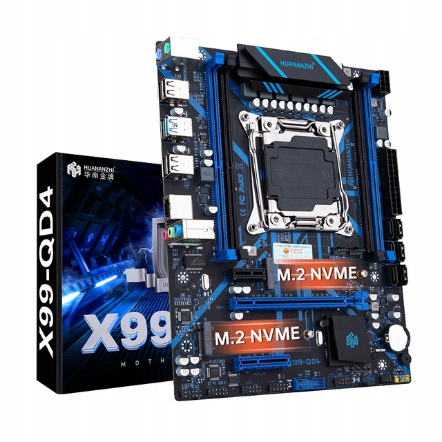 HUANANZHI X99-QD4 LGA 2011-3 ATX DDR4 Motherboard for Xeon E5 Series , 8 X SATA III, 4 X PCIe X16, USB 3.0, 64GB RAM Support