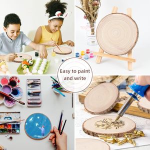 Maputune 8 pièces de rondelles de bois naturelles rustiques non finies, grandes (7-8 pouces), pour centres de table, artisanat DIY et signalétique - Product Image 4