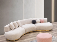 Nouvel ensemble de canapés de luxe dorés et élégants pour hall d'entrée, fauteuils lounge en acier inoxydable, canapé en velours pour hôtel et maison