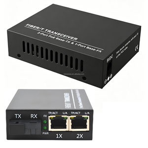Factory Price 10/100Mbps 2 <b>PoE</b> RJ45 Port & 155Mbps SC Fiber Optic <b>PoE</b> Media Converter 20KM Fiber Transceiver - Product Image 4