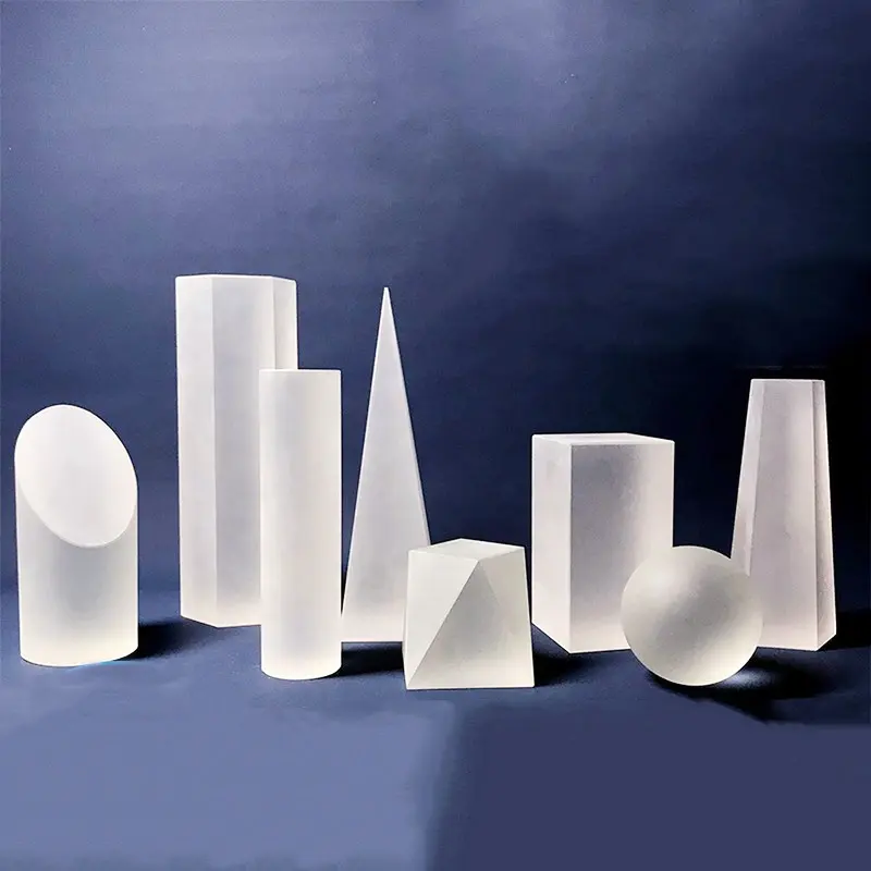 Moderne minimaliste Nordique chambre modèle géométrique en cristal dépoli verre colonne presse-papiers bijoux ornements
