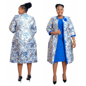 Trajes de Negocios Estilo Africano para Mujer, Chaqueta Larga con un Solo Botón, Tejida con Cristales, 100% Poliéster, de Guangdong, China - Product Image 3