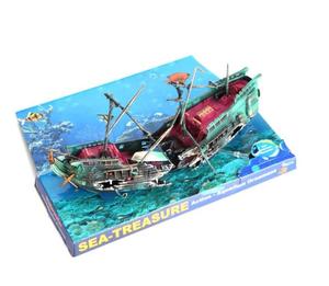 Barco de decoración de acuario grande, barco de plástico para acuario, barco de aire dividido, decoración de tanque de peces, hundimiento, herramienta de proveedores - Product Image 5