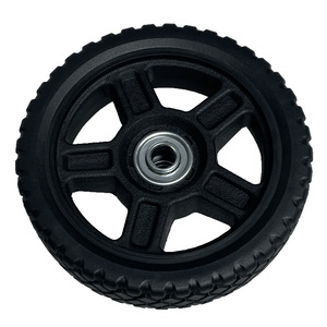 Rueda de cortacésped con neumático sólido de 6 pulgadas, neumático sin aire resistente al desgaste y a la corrosión, color negro, para piezas de cortacésped - Product Image 3