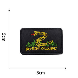 SNEK 무료 윌 슬로건 방울뱀 <span class=keywords><strong>Gadsden</strong></span> 깃발 자수 배지 후크 앤 루프 SNEK 패치에 단계 없음 - Product Image 3