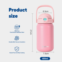 Gourde isotherme pour enfants 400 ml en acier inoxydable de qualité alimentaire avec poignée