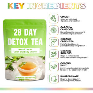 Té <span class=keywords><strong>de</strong></span> Hierbas Detox <span class=keywords><strong>de</strong></span> 28 Días para Quemar Grasa con <span class=keywords><strong>Jengibre</strong></span>, Garcinia Cambogia <span class=keywords><strong>y</strong></span> Té <span class=keywords><strong>Verde</strong></span> <span class=keywords><strong>de</strong></span> Marca Privada - Product Image 3