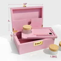 Boîte de rangement artisanale pour tabac, accessoires d'organisation, plateau à rouler en bambou, compartiments, étui à cigarettes, conteneur avec couvercle