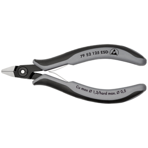 KNIPEX 79 52 125 ESD Cortador diagonal de precisión para electrónica con mangos multicomponentes pulidos de 125 mm - Product Image 1