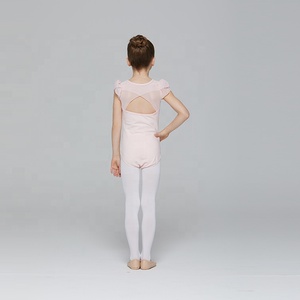 Enfant Fille Manches Courtes Dos Nu En Mousseline De Soie <span class=keywords><strong>Rose</strong></span> Ballet Justaucorps - Product Image 6