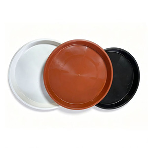 Round Plastic Pot <b>Tray</b> With Drainage Hole For Indoor Outdoor Use PP Material <b>Large</b> Size Flowerpot Base - Product Image 3
