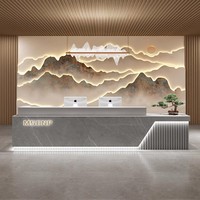 Bureau de réception au design simple marbre artificiel Mobilier de spa de style moderne Bureau de réception