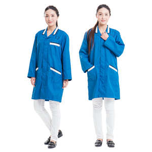 Abrigo azul real de manga larga para hombres y mujeres, gran oferta de algodón y poliéster, ropa de trabajo de laboratorio, salones de belleza con - Product Image 1