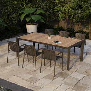 Conjunto de <span class=keywords><strong>Bistro</strong></span> Plegable para Exteriores, con Estructura de Aluminio Resistente y Madera de Teca, Ideal para Apartamentos, Hoteles y Parques - Product Image 5