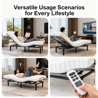 Cadre de lit électrique intelligent inclinable moderne en gros avec moteur allemand réglable, charge maximale 300 kg, pliable, gris, pour chambre et villa