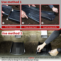 2 paquets de 24 pouces en caoutchouc plastique Abreuvoir de jardin pour les eaux pluviales Gouttière en plastique Bloc anti-éclaboussures en béton Extension de drainage décoratif