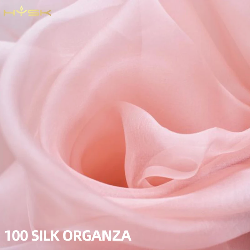 multi Color In-Stock Plain Solid Color mulberry 100 natural Silk Organza gazar Fabric for Wedding Dress Stiff decoration