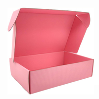 Boîte d'expédition portable haut de gamme rose en carton ondulé recyclable, emballage écologique en papier pour boulangerie, donuts, desserts, artisanat, anniversaires et fêtes