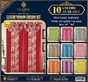Livraison Gratuite – Ensemble de 7 Rideaux Transparents avec 3 Cantonnières et 4 Panneaux (2 Ensembles par Sac) – Voilages pour Salon et Chambre à Coucher - Product Image 2
