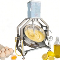 Mélangeur de cuisson planétaire automatique industriel, marmite à double bascule, chaudière à double enveloppe, chauffage à induction au gaz pour noix, soja, maïs, lait, eau