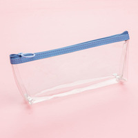 Sac à fermeture éclair en PVC transparent en gros avec anneau de traction, pochette étanche avec logo personnalisé pour un voyage et un rangement pratiques