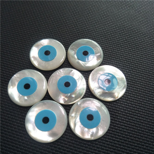 Marquise forme de nacre naturelle mauvais yeux Coquille Bleu Cabochon turquie mauvais yeux - Product Image 3