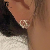 Boucles d'oreilles clous ICEBELA en argent sterling 925, design simple et tendance, motif boule torsadée, cercle géométrique enroulé, pour femme