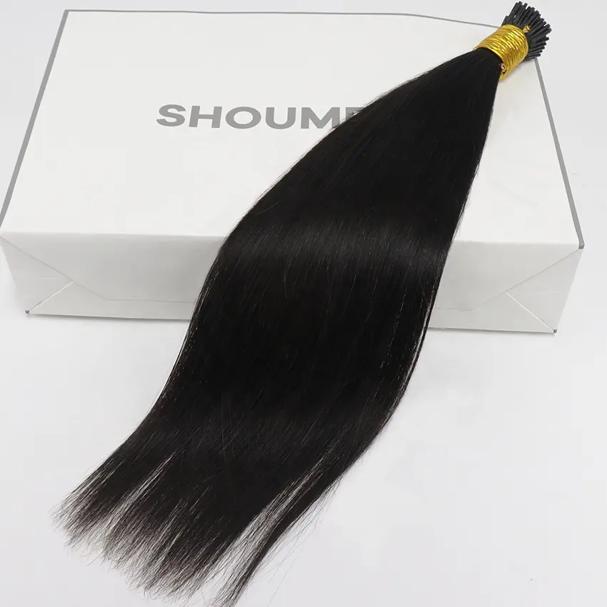 Silk Straight I Tip Human Hair Extensions For Black Women Long 30inch Brazilian Straight Human Hair Natural Color