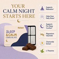 Tablettes de chocolat Sommeil et Calme : Glycinate de magnésium, L-Théanine, Camomille, GABA – Soulagement du stress et confort pré-sommeil