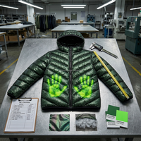 Veste matelassée épaisse coupe-vent pour homme personnalisée avec capuche, veste matelassée à changement de couleur sensible à la température réactive à la chaleur