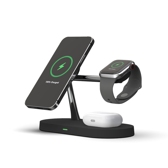 15W 3 in 1 Magnetic Wireless Charging Station for iPhone 14 13 Magnet Wireless Charger for Airpods Pro for Apple Watch 6 Charger
