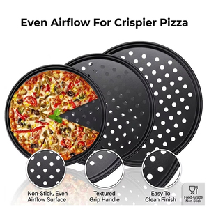 Accessori da Cucina Premium: <span class=keywords><strong>Teglia</strong></span> Rotonda in Metallo, Gadget da Cucina, <span class=keywords><strong>Teglia</strong></span> per <span class=keywords><strong>Pizza</strong></span> Forata in Acciaio Inox Antiaderente per Ristoranti - Product Image 1