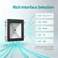 Lector de Códigos QR Wiegand Integrado, Módulo Lector USB RFID QR, NFC 13.56mhz, Escáner de Códigos de Barras 1D, Códigos QR 2D, RS485, RS232, USB, Wiegand