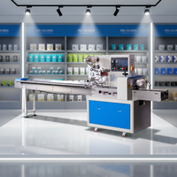 Machine d'emballage entièrement automatique pour bonbons, biscuits, gâteaux au chocolat, snacks en vrac, saucisses, bonbons, et emballage en rouleau de sachets coussinets