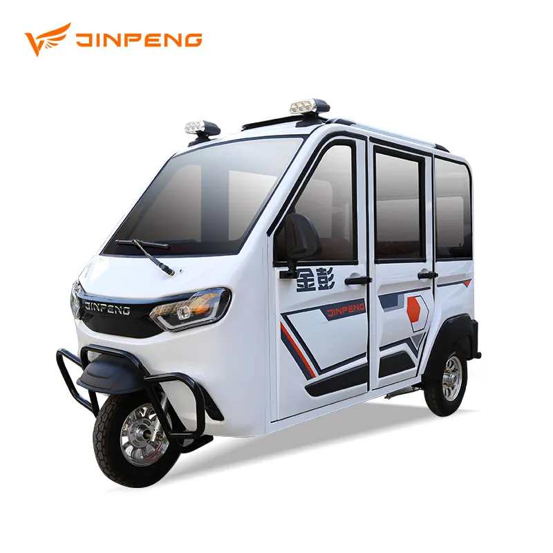 JINPENG 2023 Produk Laris Model CX Roda Tiga Kargo Elektrik Roda Tiga Sepeda Motor Becak Sepenuhnya Tertutup Mobilitas Skuter Kargo