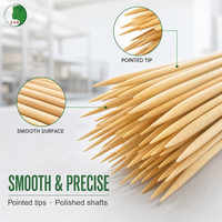 Bâtonnets de bambou robustes de 5,0 mm de diamètre, longueur 40 cm, brochettes pour rôtir le poisson, pour fumoirs et fours commerciaux
