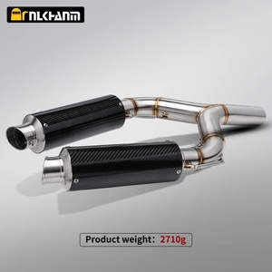 Système d'échappement complet pour moto Aprili <span class=keywords><strong>SHIVER</strong></span> 750/GT 2010-2016, neuf, en acier inoxydable + silencieux à glissière en fibre de carbone - Product Image 4