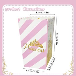 MOAXMOA-Cajas de papel temáticas de princesas de oro rosa para baby shower, decoración para fiestas de cumpleaños, 24 piezas - Product Image 2