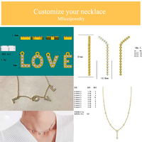 Collier long et délicat en acier inoxydable plaqué or 18 carats avec zircon, bijoux personnalisés MICCI Acier Inoxydable