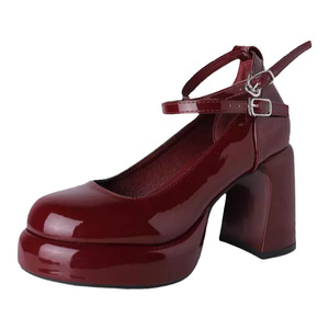 Nuove <span class=keywords><strong>Scarpe</strong></span> con <span class=keywords><strong>Tacco</strong></span> Alto Rosse da Donna, Eleganti e Versatili per Abbinare con Gonne, con <span class=keywords><strong>Tacco</strong></span> Grosso - Product Image 5