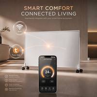 Chauffage infrarouge WIFI 1000W IP44 pour salle de bain, panneau chauffant intelligent sécurisé, cadre en aluminium, design fin, vente en gros d'usine, chauffage portable