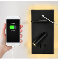 Ramah Lingkungan Lampu Dinding Led Dekorasi Modern, Lampu Samping Tempat Tidur Usb 3W untuk Rumah/Hotel