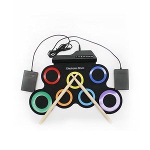 Batería Electrónica para niño rollo principiante práctica tambor almohadilla de carga USB tambor pedales <span class=keywords><strong>instrumento</strong></span> Musical - Product Image 3