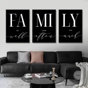 3-teiliges set Heimdekoration Luxus-Wohnzimmerbilder dekorative Gemälde minimalistische Poster Wandkunst Familie Schreiben Leinwanddekoration