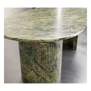 Nordic Home Furniture Italian Luxury <strong>Dining</strong> <strong>Tables</strong> Modern Natural Stone Marble <strong>Round</strong> Green <strong>Dining</strong> <strong>Table</strong> - Product Image 5