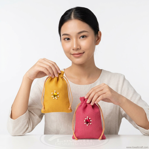 Bolsa de Yute Ecológica Personalizada con Cordón, Impresión de Logotipo Personalizado para Bolsas de Regalo de San Valentín Hechas de Yute por Lowellcraft Delhi - Product Image 5