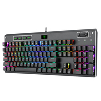 Clavier de jeu mécanique filaire USB à rétroéclairage RVB programmable à 104 touches, vente chaude, pour ordinateur de bureau gamer