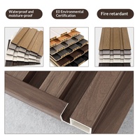 Panneau mural cannelé WPC 150x17mm, revêtement intérieur en composite bois-plastique, excellent panneau mural pour fond de télévision et murs décoratifs