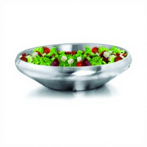 Vente en gros de bol à fruits écologique en acier inoxydable couleur argent métal bol de service pour la préparation des aliments avec mélange en verre pour salade de fruits - Product Image 1