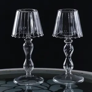 Европейская прозрачная стеклянная настольная лампа, моделирующий подсвечник, свадебное домашнее креативное украшение, масляная лампа